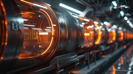 Futuristic tunnel with a glowing pathway.