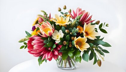 Obraz premium Colorful Australian native flowers in a vase