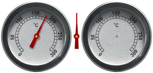 dial oven thermometer with arrow for design