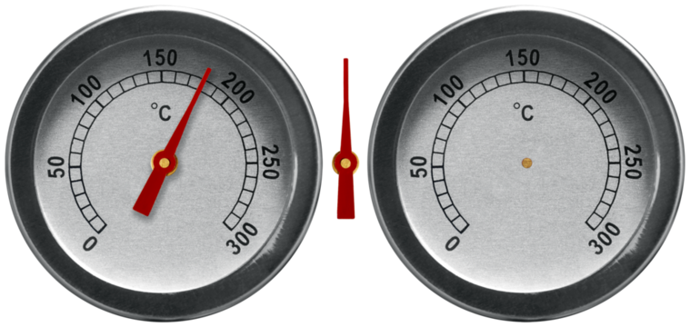 dial oven thermometer with arrow for design