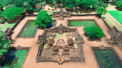 Prasat Muang Tam Historical Park, Buriram Thailand, The park is one of the most beautiful in Thailand.