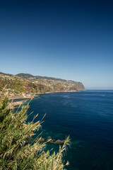 View of coast near ponta do sol in madeira island portugal