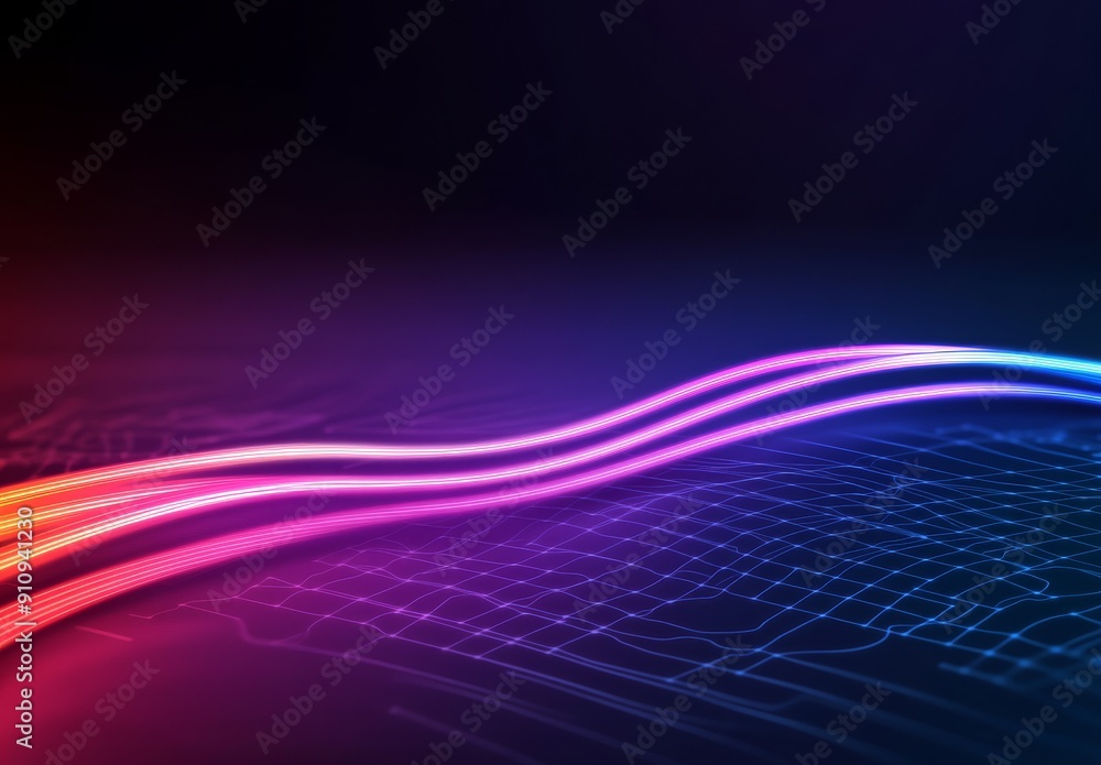 Poster abstract global network concept with world map and connection lines
