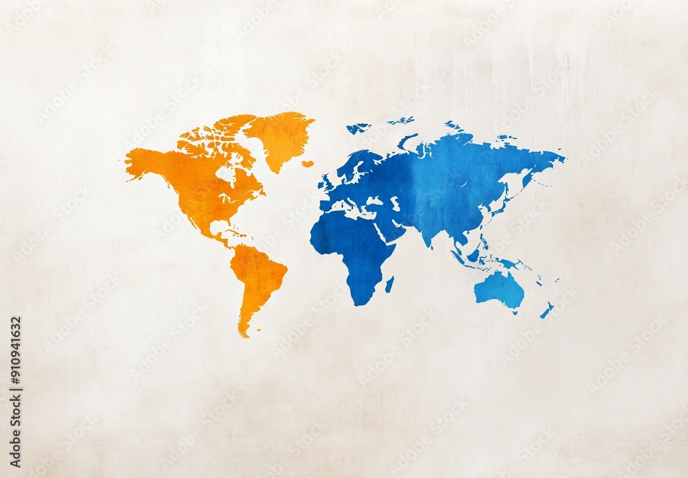 Poster abstract global network concept with world map and connection lines