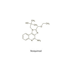 Resiquimod flat skeletal molecular structure Antiviral drug used in Herpes treatment. Vector illustration scientific diagram.