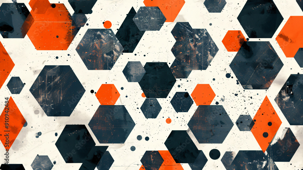 Aufkleber polygonal pattern and grunge texture geometric background - perfect for your next project!