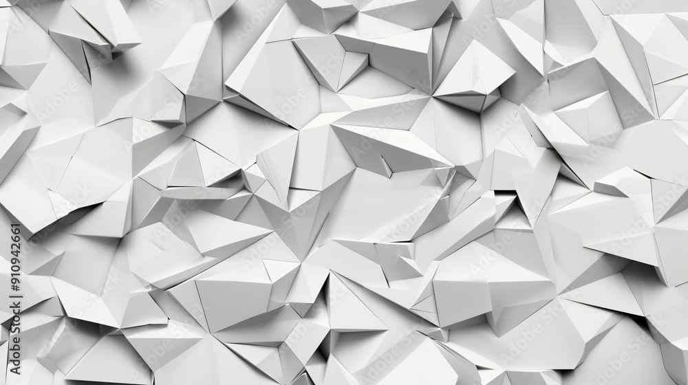 Poster chaotic pattern of abstract white polygonal surface ideal for backgrounds and design projects