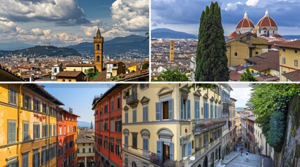 Fototapeta premium A Picturesque Collage of Florence, Italy