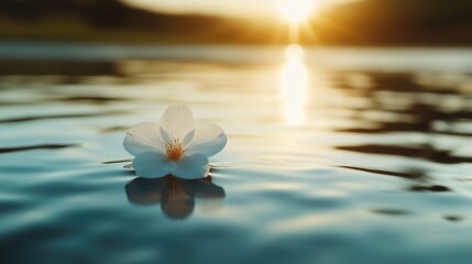 White flower on water