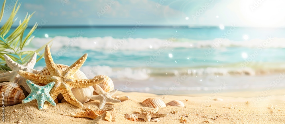 Poster background for summer vacation and travel with copy space image