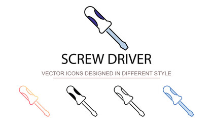 Screw Driver icon design with white background stock illustration