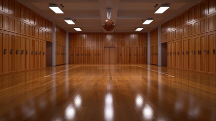 A Basketball Locker Room With A Spotlight On The Basketball Ball And Jersey In An Open Locker, Wallpaper Pictures, Background Hd