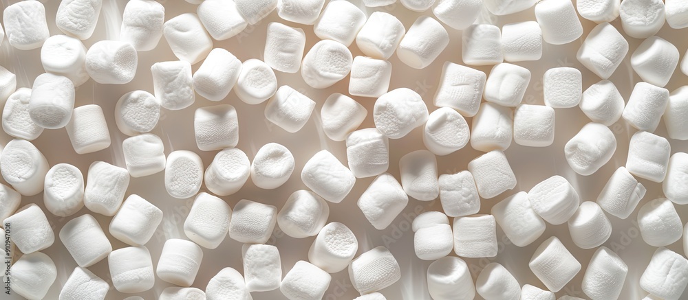 Poster Background filled with white marshmallows copy space image