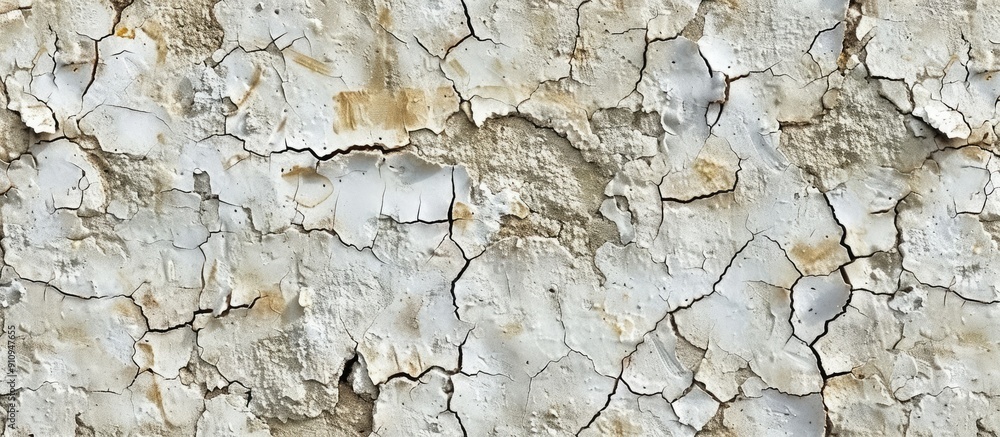 Poster High resolution photo of a realistic seamless texture pattern displaying weathered concrete walls with cracks suitable for use as a background in designs with copy space image
