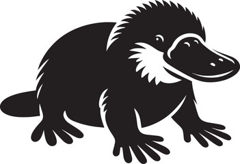 Platypus Silhouette isolated on white background Minimalist Platypus vector shape icon