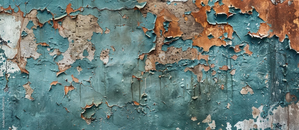 Poster Weathered wall background with an abstract appearance and copy space image