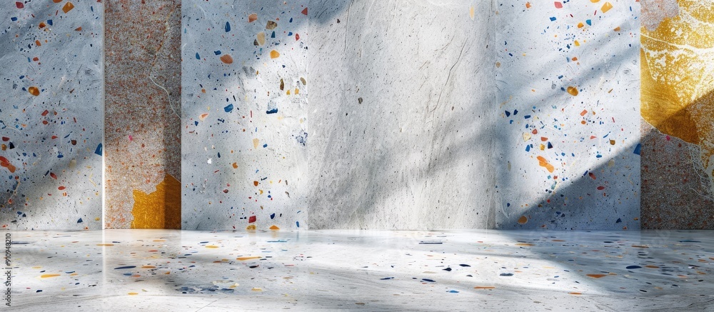 Poster background featuring terrazzo on the floor with copy space image
