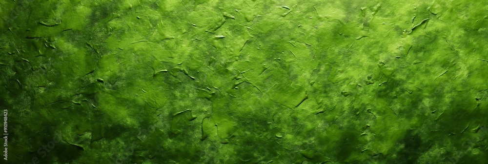 Poster a vibrant green textured painting with rough surface patterns and deep strokes, creating a dynamic a