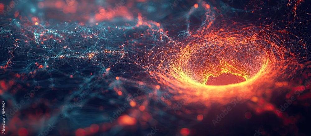 Poster ai manual rendering of abstract fractal technology background