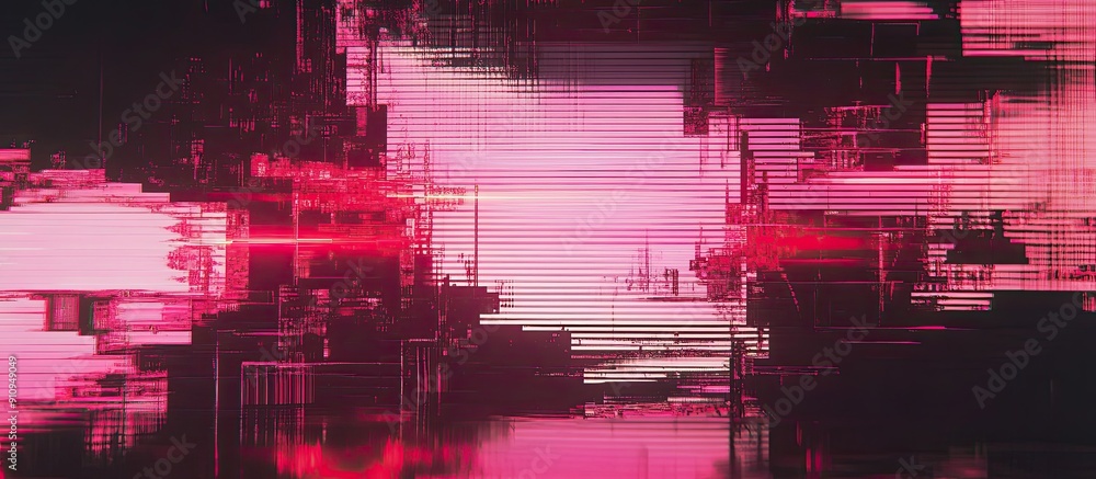 Poster ai rendered error text with technological glitch effects and screen interference