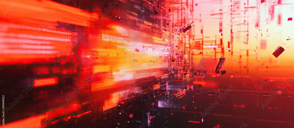 Poster ai rendered error text with technological glitch effects and screen interference