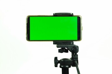 Smartphone with chroma key on white Background
