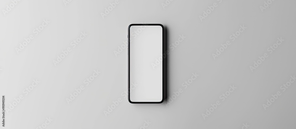 Aufkleber smartphone with a blank screen featuring a white background for copy space image