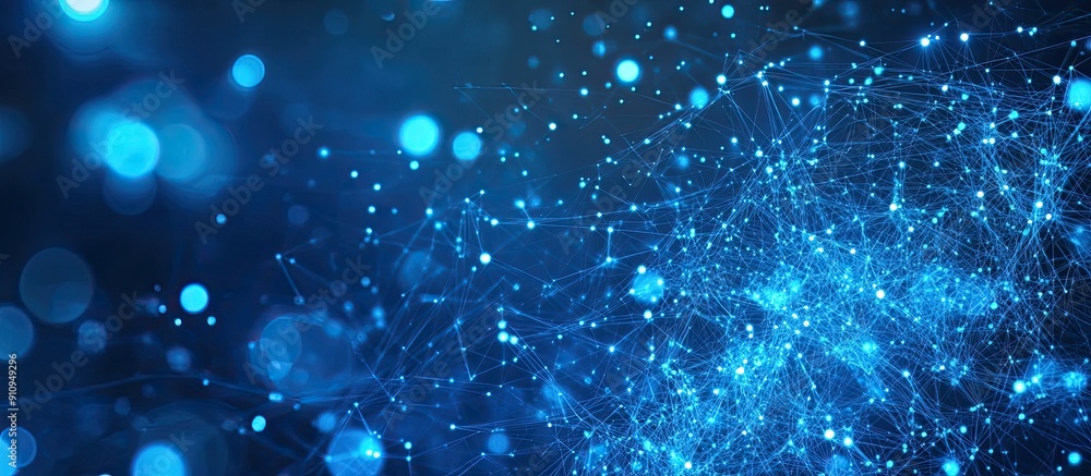 Poster abstract background of computer technology with visual network connections