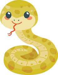 Fototapeta premium 巳年の黄色の蛇のイラスト