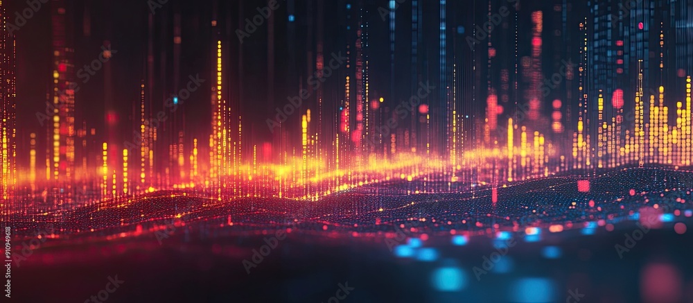 Poster abstract stock growth graph background financial technology visualization exchange market trends eco