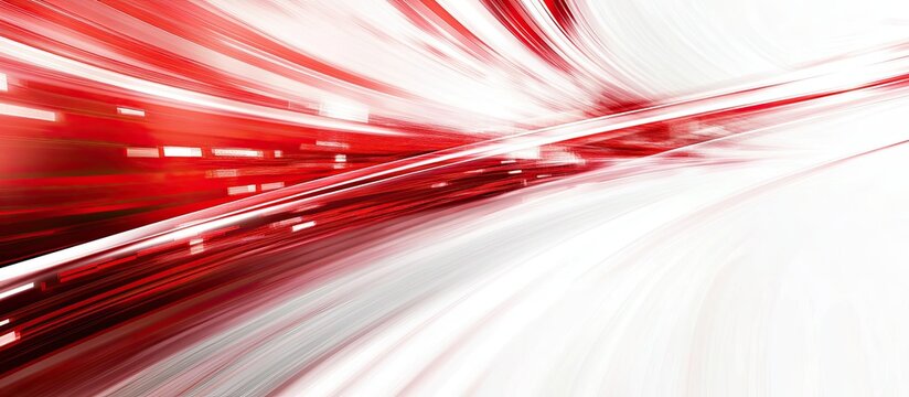 Abstract technology background in white and red tones with dynamic speed elements