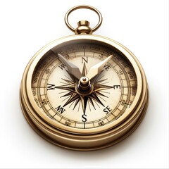 Antique Brass Compass with Gilt Accents