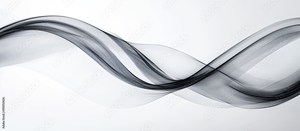 Poster monochrome wave lines creating an abstract background on white modern technology aesthetic