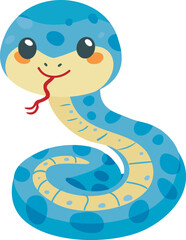 巳年の青い蛇のイラスト