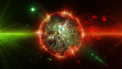 energy sector.Futuristic magical plasma circle  glows in space.
