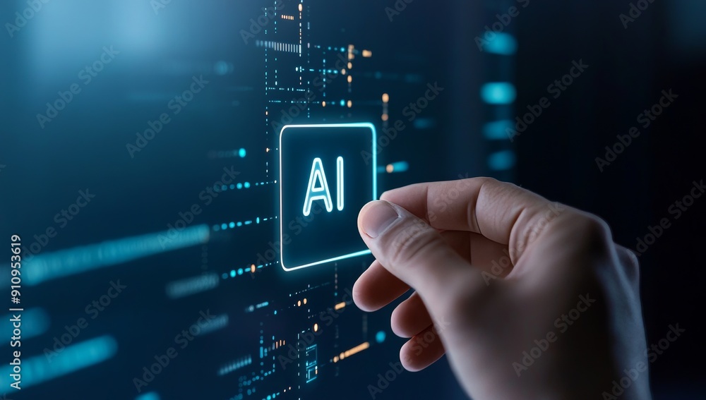 Poster concept of artificial intelligence technology and future.