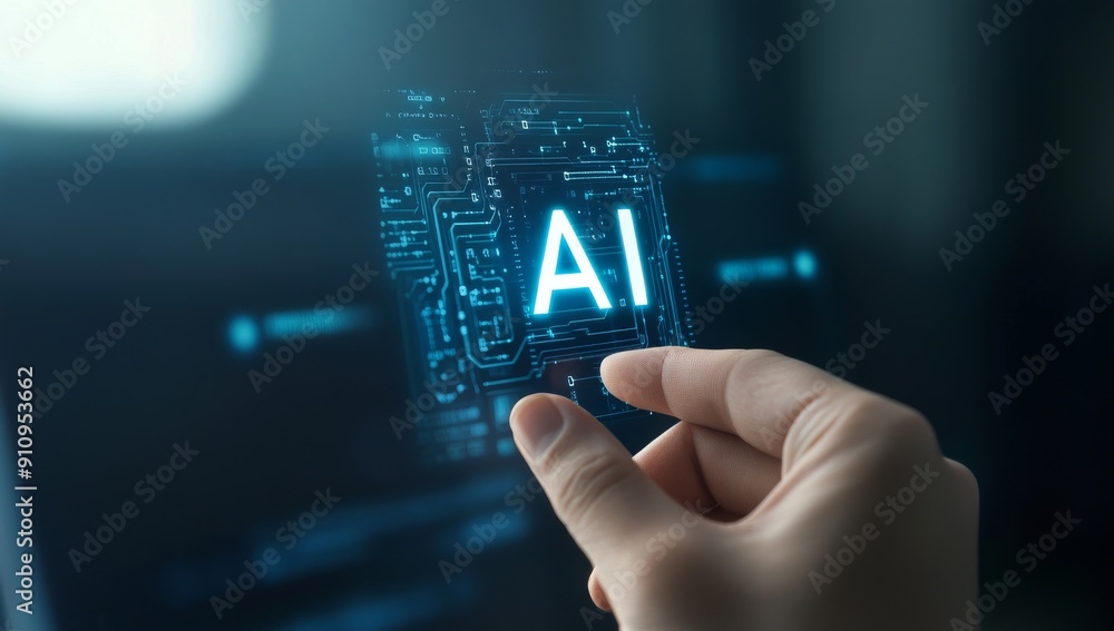 Poster concept of artificial intelligence technology and future.