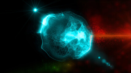 energy sector.Futuristic magical plasma circle  glows in space.
