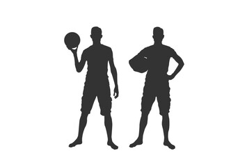 Silhouette of Basketball Player. Man doing sports with a ball vector art