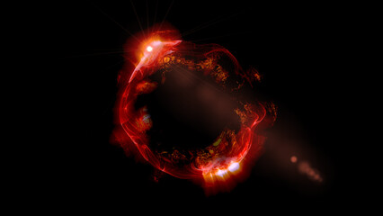 energy sector.Futuristic magical plasma circle  glows in space.
