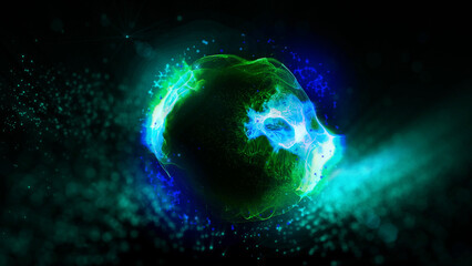 Obraz premium energy sector.Futuristic magical plasma circle glows in space. 