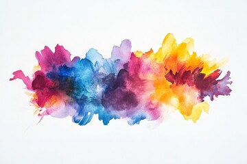 Fototapeta premium Spectrum Burst: An energetic fusion of vibrant watercolor splashes dances across a pristine canvas, igniting creativity and imagination. 