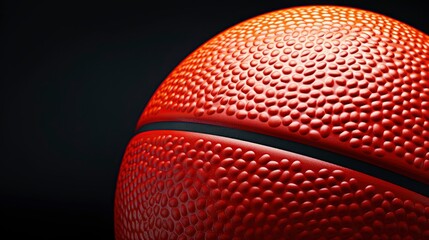 Fototapeta premium A 3D Rendering Of An Orange Rubber Surface Of A Basketball Against A Black Background, Wallpaper Pictures, Background Hd