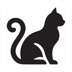 Silhouette Cat Icon vector design isolated on a white background