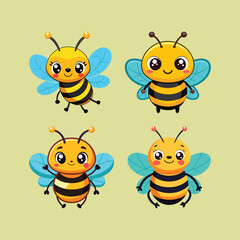 Obraz premium Cute bee vector illustration