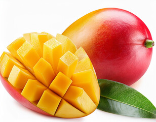 Cut out delicious mango fruits. utilizing generative artificial intelligence