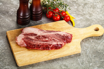 Raw beef chuck roll steak