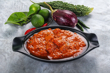 Indian cuisine - butter chicken with sauce