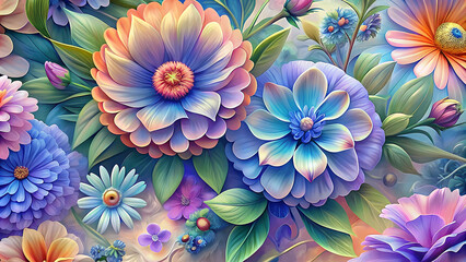 Floral Background in Soft Pastel Tones