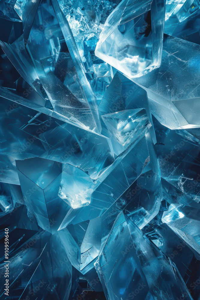 Poster abstract background, enhancing depth, a translucent geometric world showcases layered triangular and